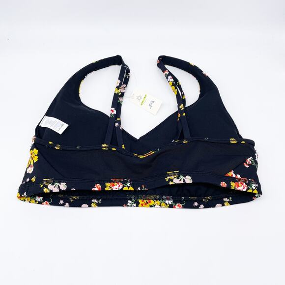 OFFLINE By Aerie Goals Plunge Sports Bra True Black Floral Print Size Medium - Picture 3 of 7